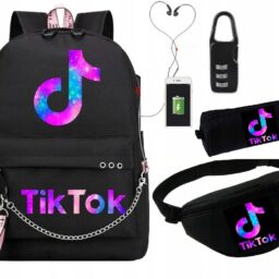 TikTok kuprinė su USB jungtimi, dovanų spynelė