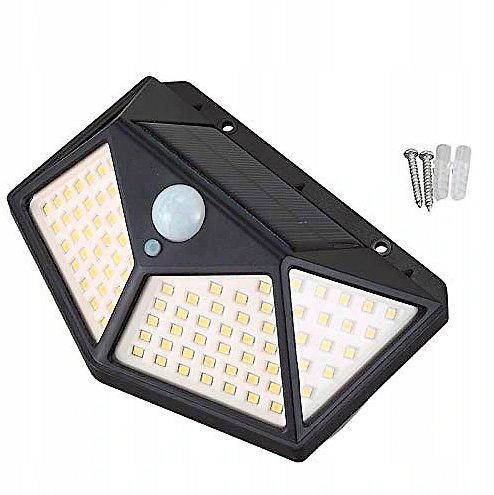 100 led lauko šviestuvas su saulės baterija