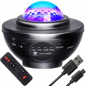 ŽVAIGŽDŽIŲ PROJEKTORIUS SU VALDYMO PULTELIU BEI BLUETOOTH JUNGTIMI