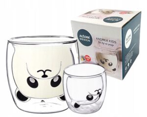 Dvigubo stiklo puodelis panda