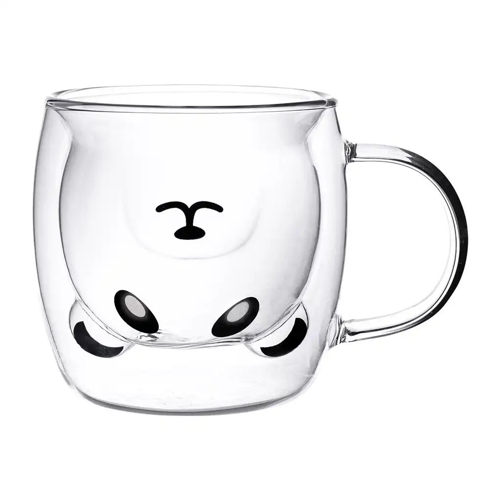 Puodelis panda su rankenėle