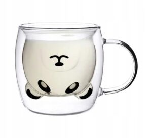 Puodelis panda su rankenėle