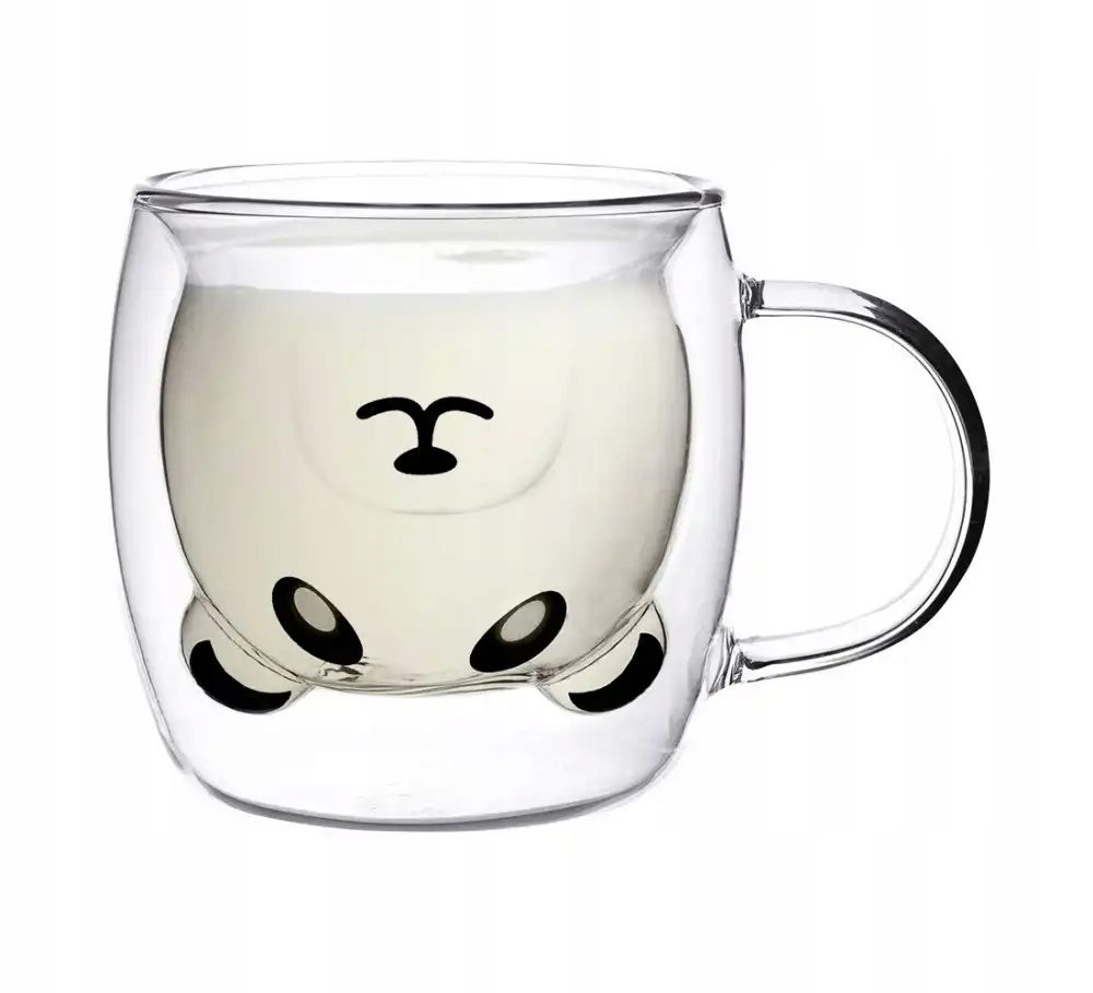 Puodelis panda su rankenėle