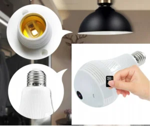 Wifi kamera 360° led lemputėje bulbhd