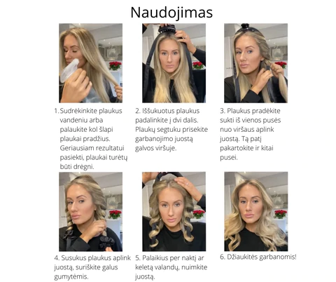 Plaukų garbanojimo juostos naudojimas