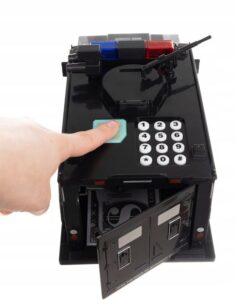 Policijos automobilio formos elektroninė taupyklė