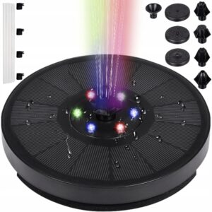 Spalvingas LED RGB fontanas su saules kolektoriumi