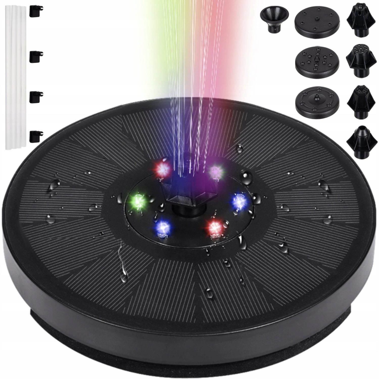Spalvingas LED RGB fontanas su saules kolektoriumi