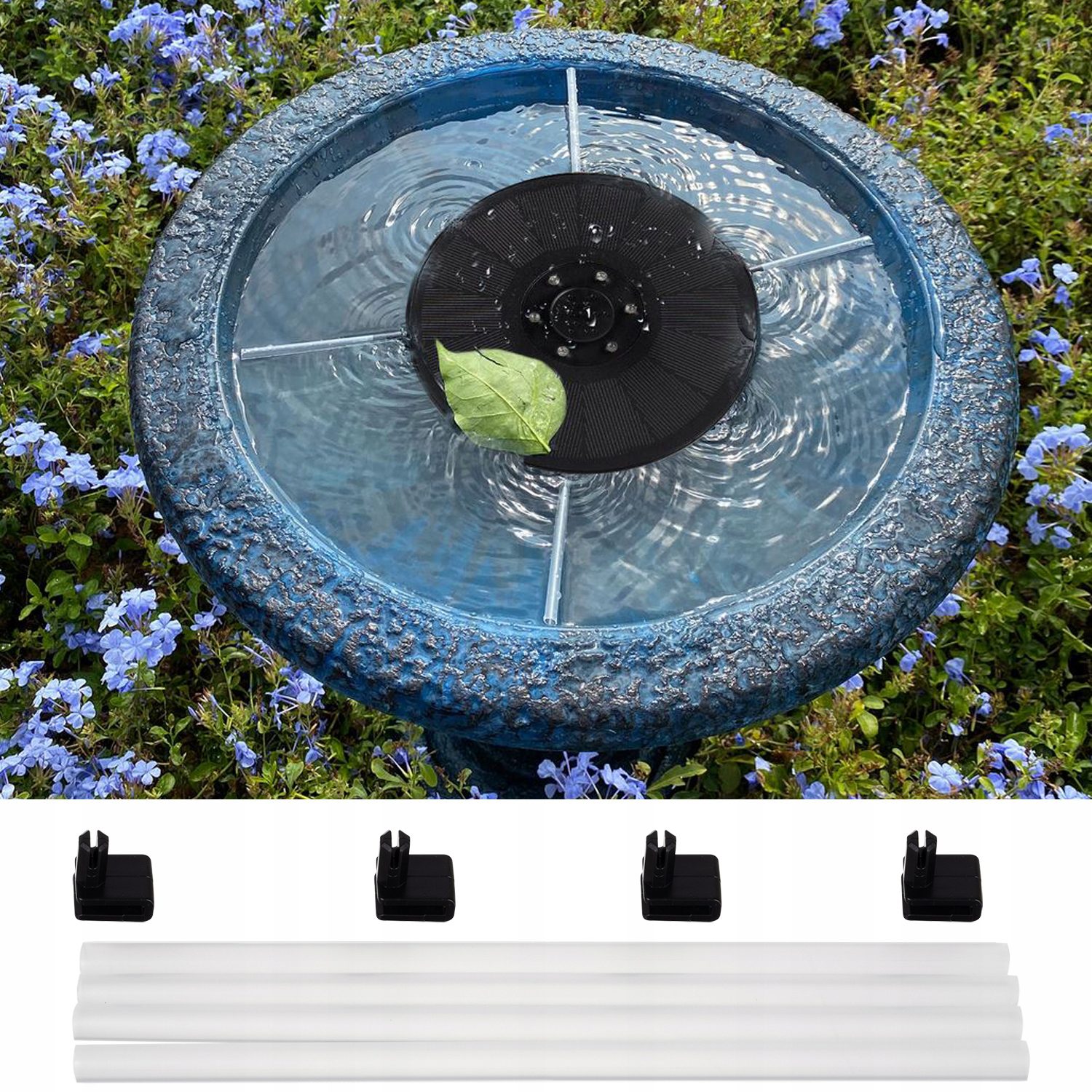 Spalvingas LED RGB fontanas su saules kolektoriumi