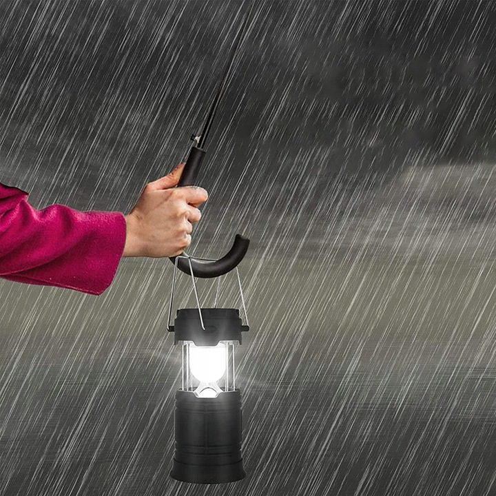saulės energija pakraunama stovyklavimo lempa