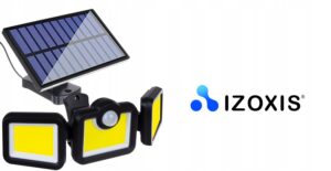 LED COB šviestuvas su saulės baterija ir judesio jutikliu, 36 W 6000 lm