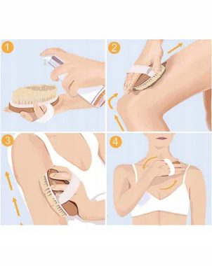 Sauso masažo šepetys kūnui