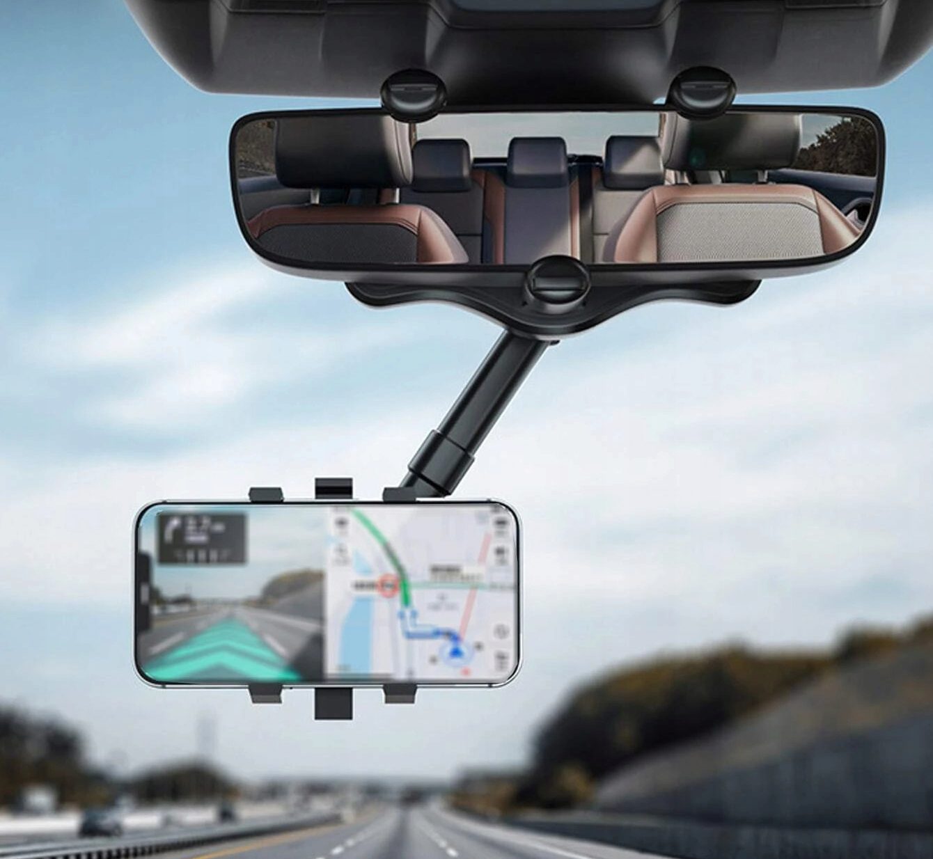 Spatro – Besisukantis ir ištraukiamas telefono laikiklis automobiliui