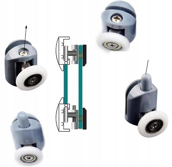 Rollero – 8 ratų rinkinys dušo kabinai