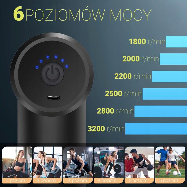 reguliuojamas vibracinis masažuoklis pistoletas