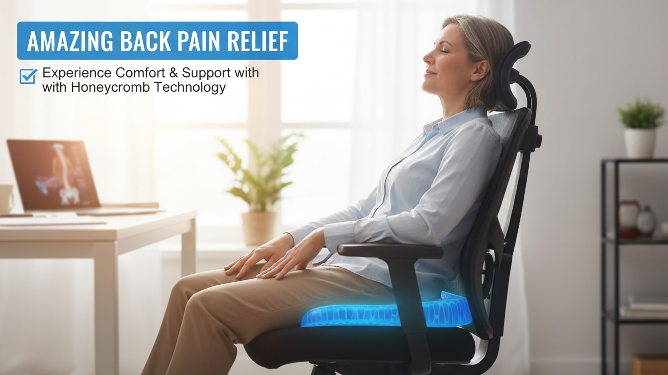 Ergonomiška gelinė pagalvėlė sėdėjimui – mažina skausmą ir užtikrina komfortą