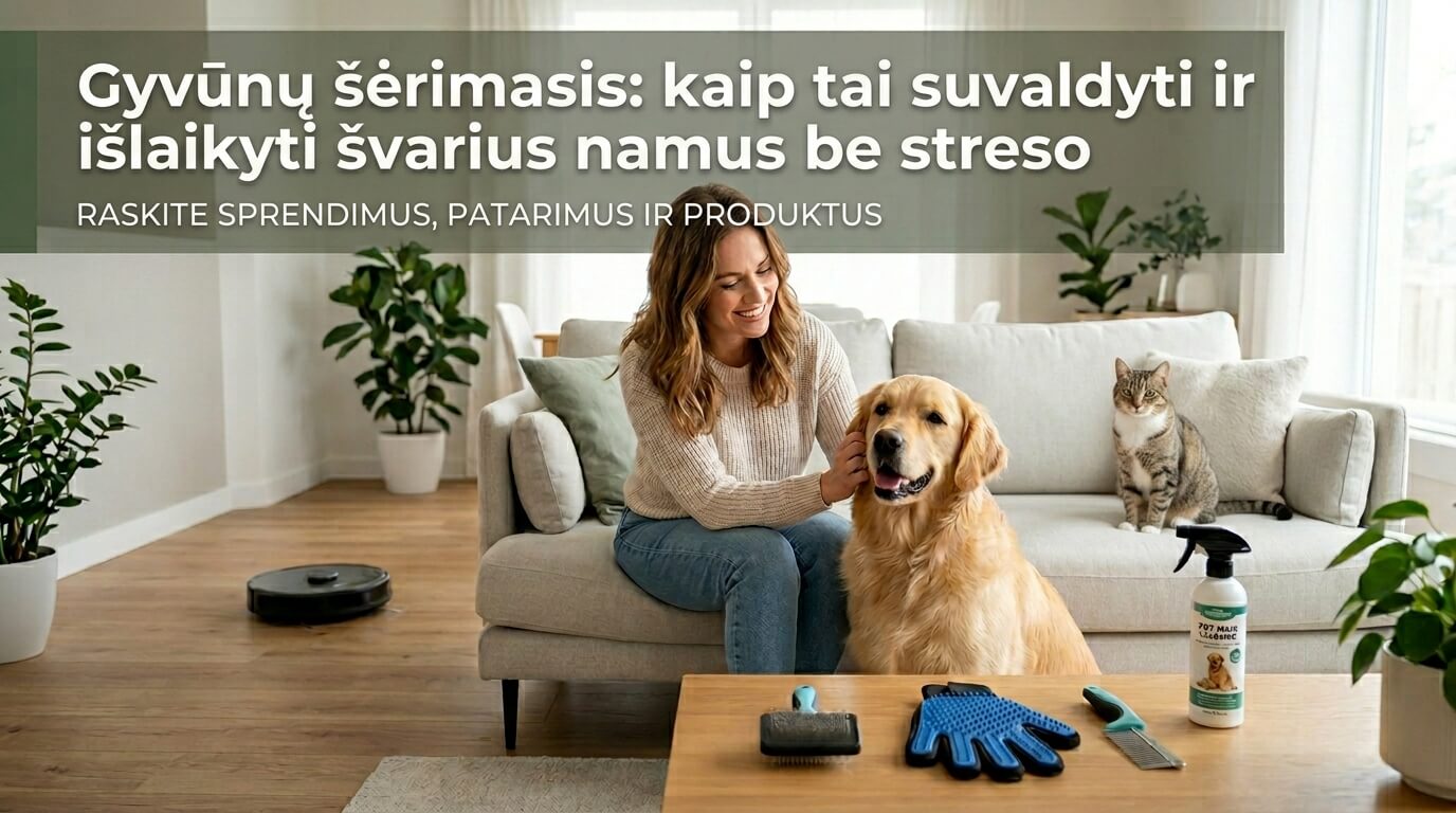 kaip sumažinti augintinio plaukų kiekį namuose