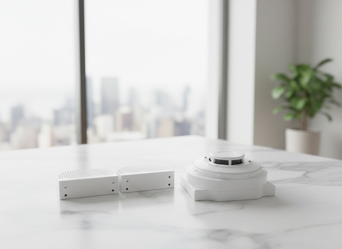 Įleidžiamas dūmų detektorius lygiai su lubų paviršiumi