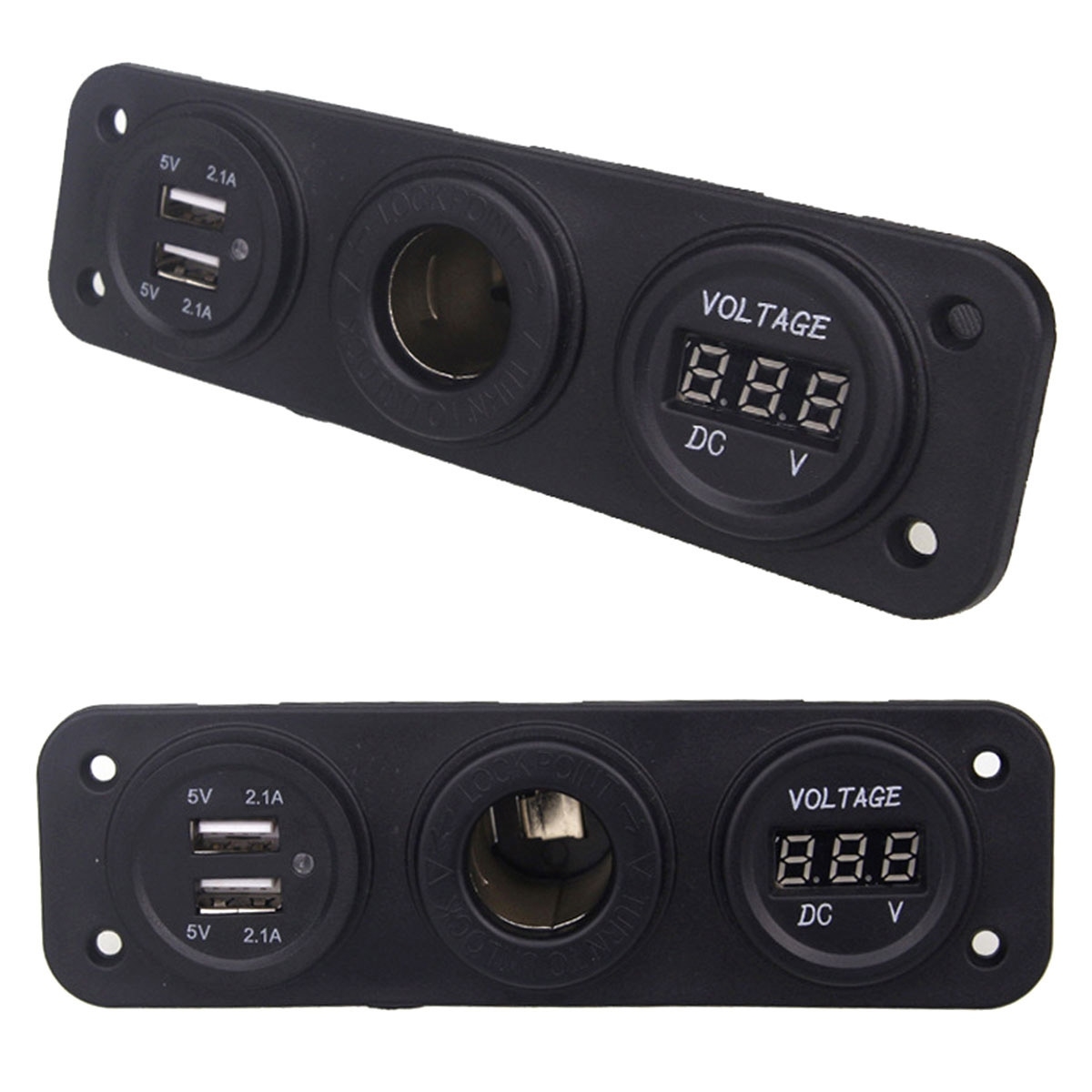 12V cigarečių degiklio lizdas su dviem 5V USB kaina internetu