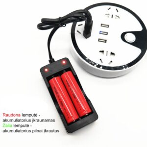 18650 baterijų pakrovėjas įkroviklis kaina internetu