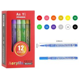 Akriliniai markeriai-flomasteriai 12 vnt. kaina internetu