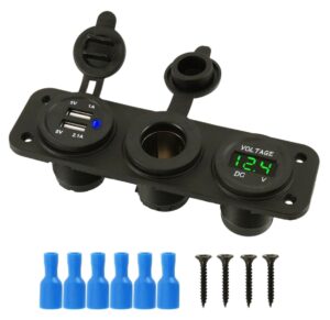 Automobilio 12V cigarečių degiklio lizdas 2XUSB 5V 2A voltmetras kaina internetu