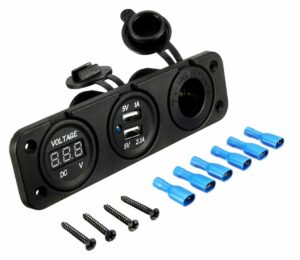 Automobilio 12V cigarečių degiklio lizdas 2XUSB 5V 2A voltmetras kaina internetu