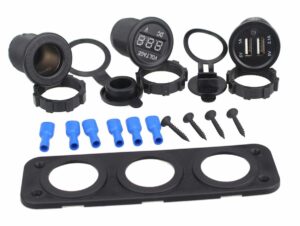 Automobilio 12V cigarečių degiklio lizdas 2XUSB 5V 2A voltmetras kaina internetu