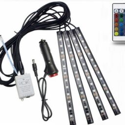 Automobilio LED RGB lazdelės 22CM kaina internetu