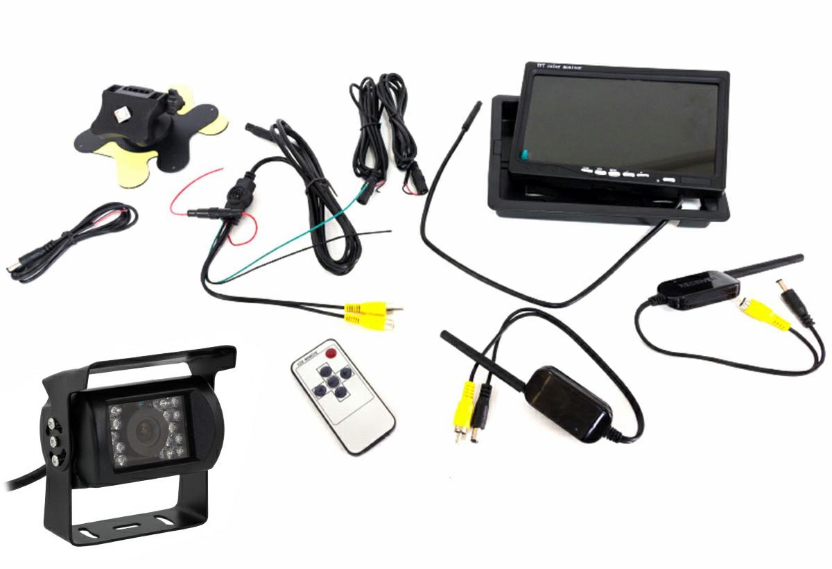 Bevielė vaizdo kamera automobilio galinio vaizdo stebėjimui + LCD 7" kaina internetu