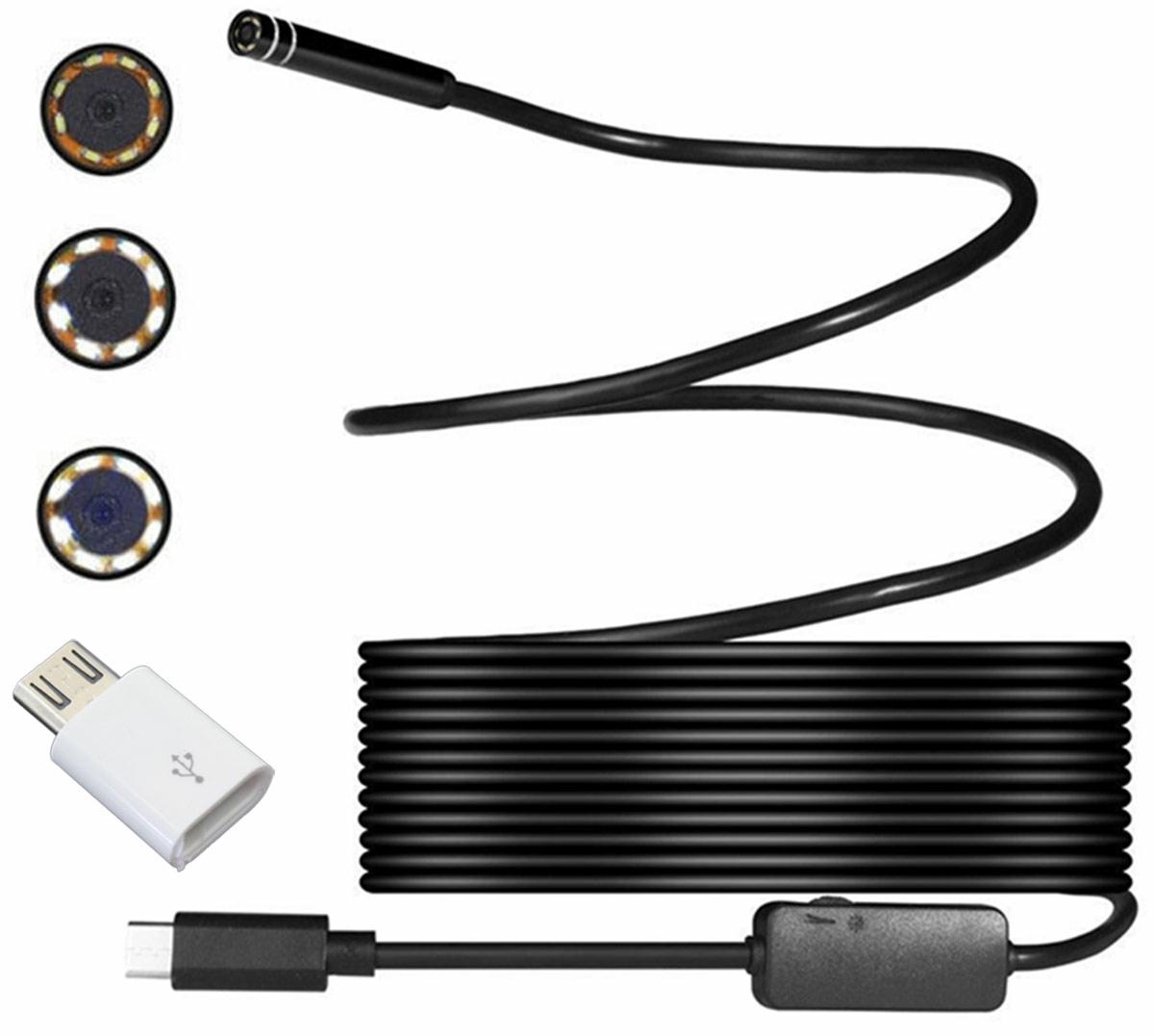 Endoskopinė kamera 5,5 mm, USB-C, 5 m kaina internetu