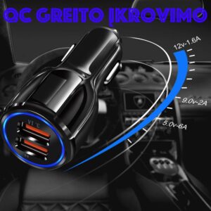 Greito įkrovimo auto SAM. 2 X USB 3.0 FAST adapteris kaina internetu
