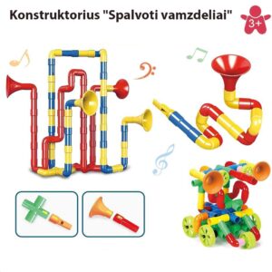 Konstruktorius "Spalvoti vamzdeliai", 76 vnt kaina internetu