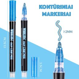 Kontūriniai markeriai, 12 vnt. kaina internetu