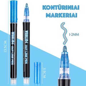 Kontūriniai markeriai, 12 vnt. kaina internetu