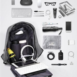 Kuprinė Su USB Lizdu - Pilka kaina internetu