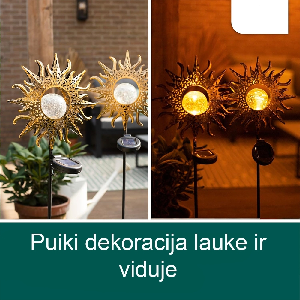 Lauko dekoracija Saulė, 2vnt. kaina internetu