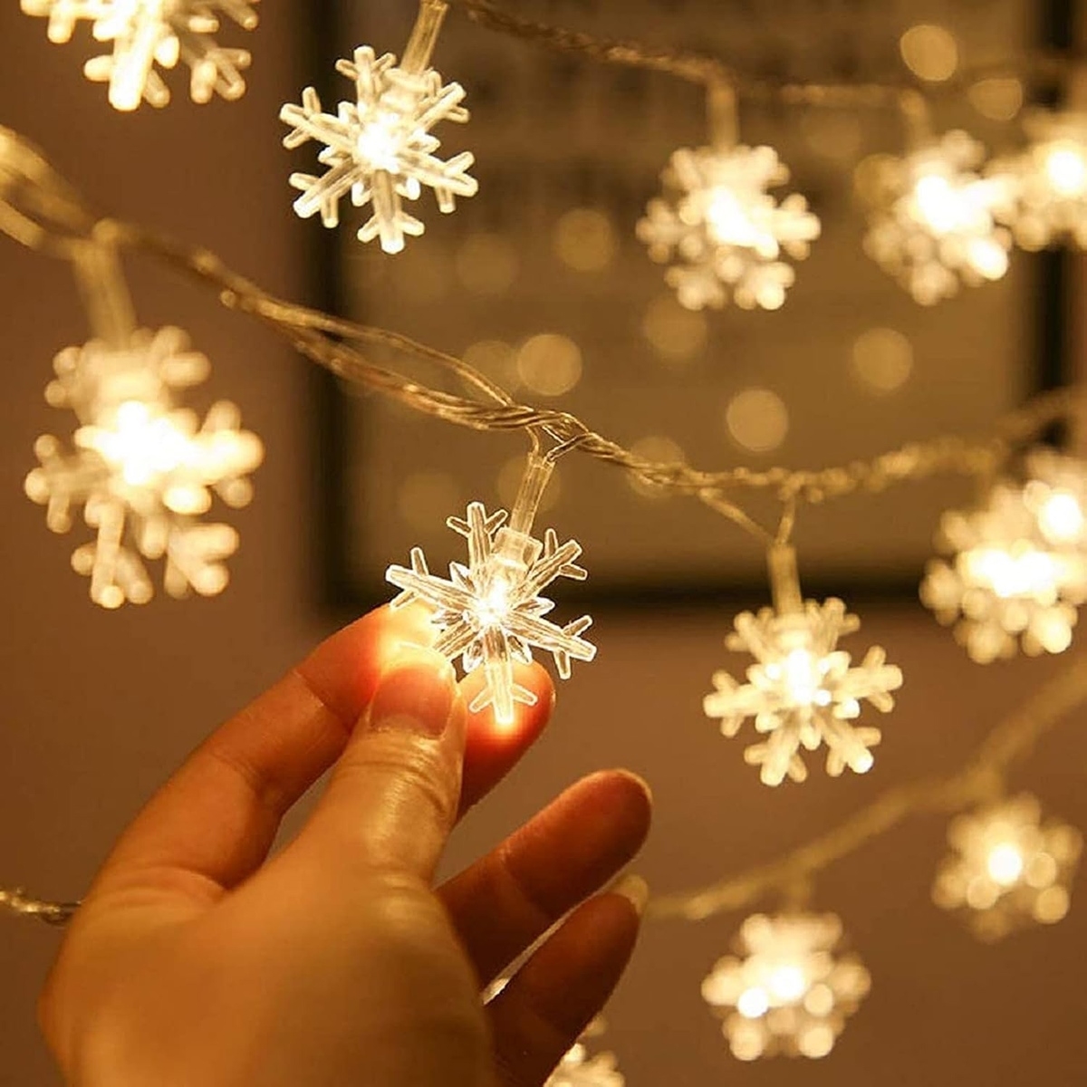 LED lempučių girlianda snaigių formos kaina internetu