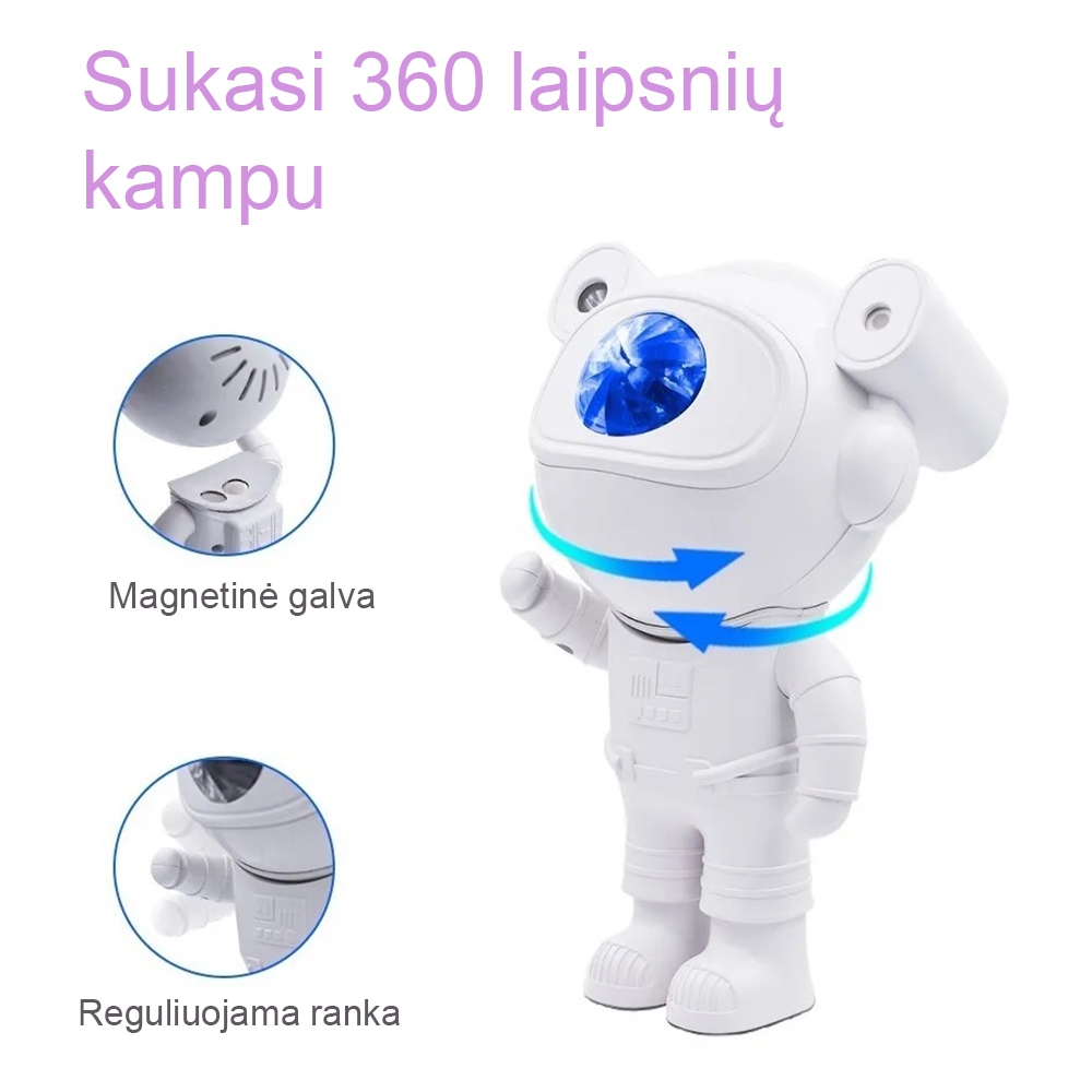 LED Projektorius su kolonėle ASTRONAUTAS kaina internetu