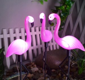 LED saulės sodo lempos – flamingas kaina internetu