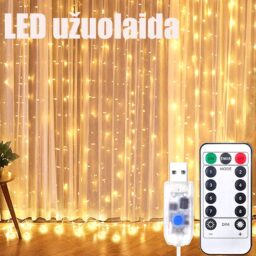 LED USB užuolaida - girlianda kaina internetu