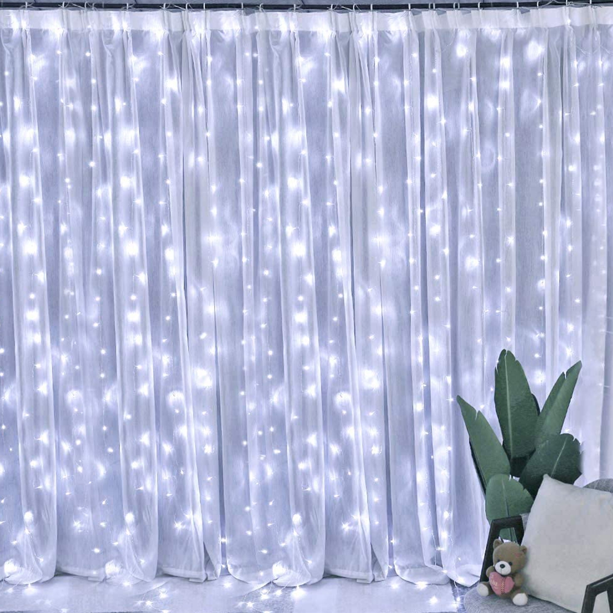 LED USB Užuolaida - Girlianda, šaltai balta kaina internetu