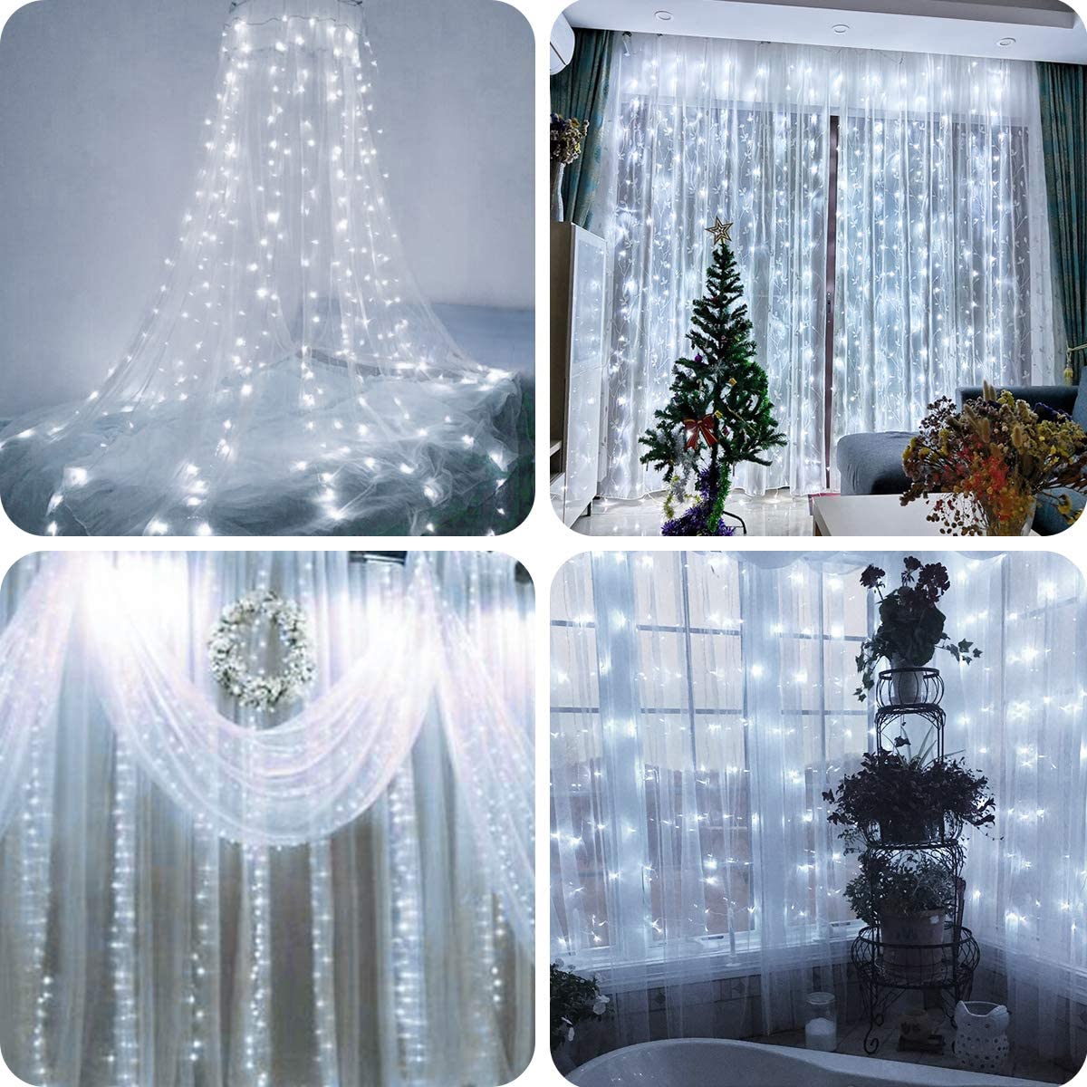 LED USB Užuolaida - Girlianda, šaltai balta kaina internetu