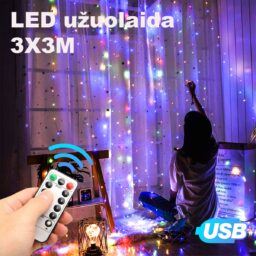 LED USB Užuolaida - Girlianda, spalvota kaina internetu