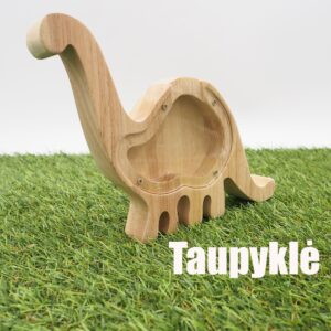 Medinė taupyklė "Dinozauras" kaina internetu