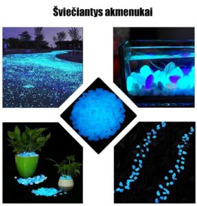 Naktį šviečiantys akmenukai (mėlyna) kaina internetu