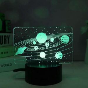 Naktinė lempa "Saulės sistema" 3D LED kaina internetu