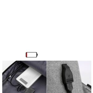 Nešiojamo Kompiuterio Kuprinė Su USB Lizdu - Pilka kaina internetu