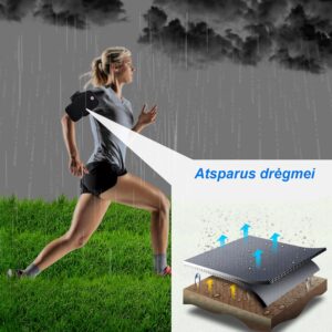 Rankos piniginė - telefono dėklas sportui - Juoda kaina internetu