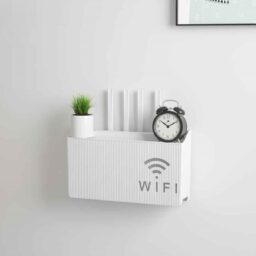Sieninė lentyna Wi-Fi maršrutizatoriui (Balta) kaina internetu